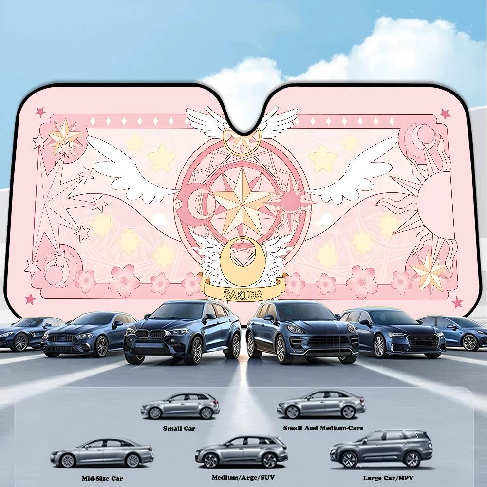 카드캡터 사쿠라 애니메이션 테마의 자동차 창문 햇빛 가 - Windshield Sun Shade 리뷰 및 가격