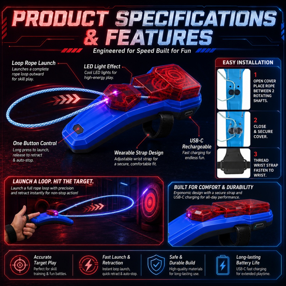 로프 발사기 스파이더 웹 슈팅 장난감 자동 수납 손목  - Car Led Light 리뷰 및 가격